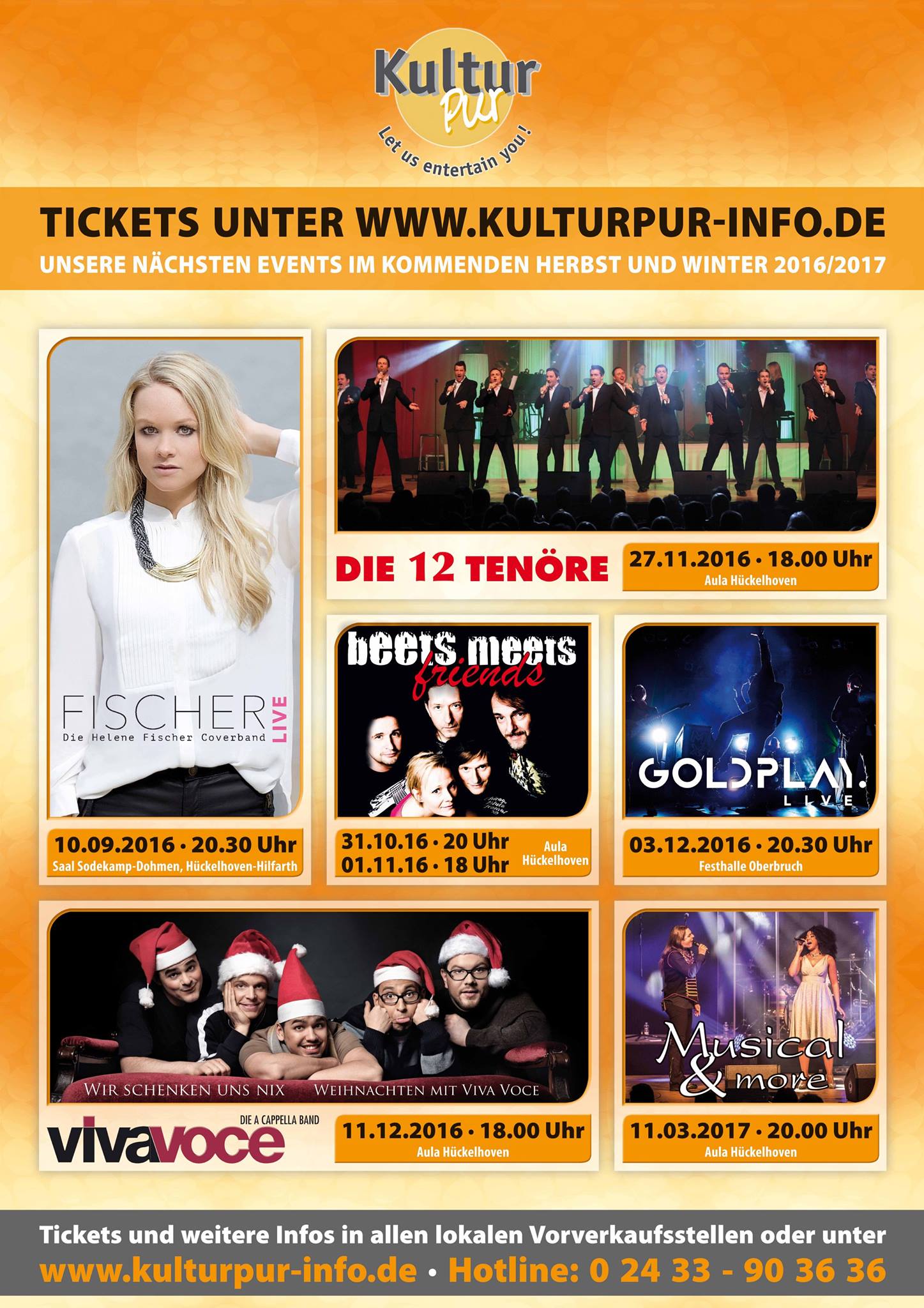 Der aktuelle Programm-Flyer von KulturPur für Herbst/Winter 2016 mit "beets meets friends"